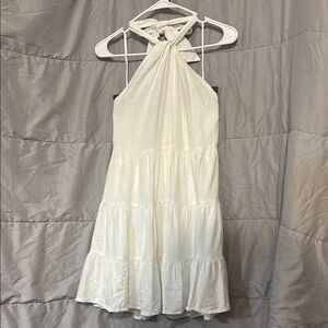 Copper Key Elegant White Cotton Dress